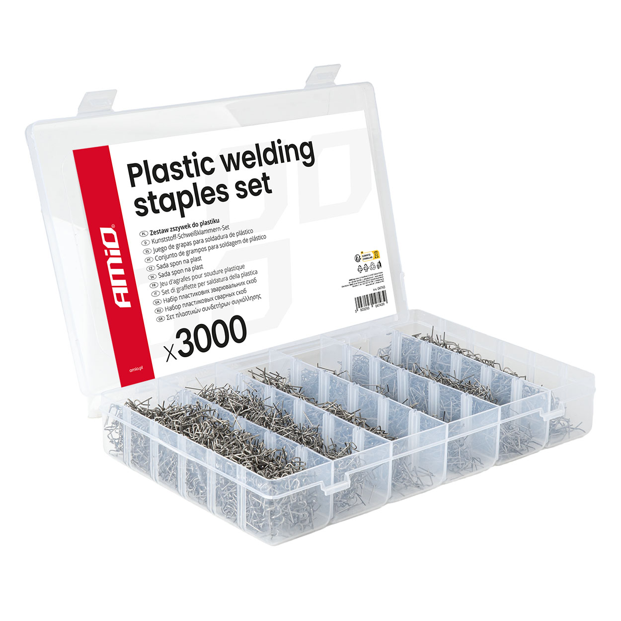Velik komplet sponk za plastiko, 3000 kosov AMIO-04743